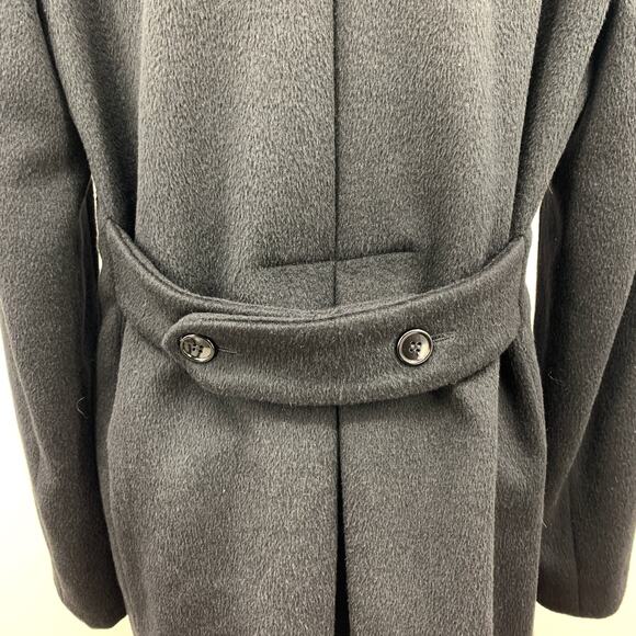 Saks Fifth Avenue Peacoat Womens 10 Black Fleece Shoulder Pads Outerwear Blazer - Picture 7 of 12